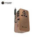 Mazer PD100W GaN Universal Travel Charger With Built-in USB C Cable