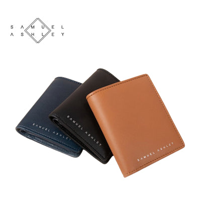 Samuel Ashley Chandler Italian Leather Vertical Bi-Fold with Coin Case (RFID Protected) Executive Corporate Gifts Singapore