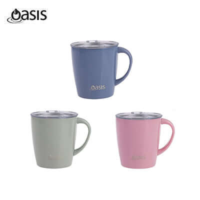 Oasis Stainless Steel Insulated Metro Mug with Handle And Lid 350ML Executive Corporate Gifts Singapore