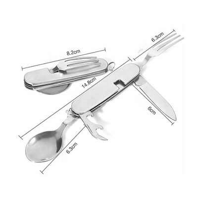 4 in 1 Multifunction Stainless Steel Foldable Travel Cutlery Executive Corporate Gifts Singapore