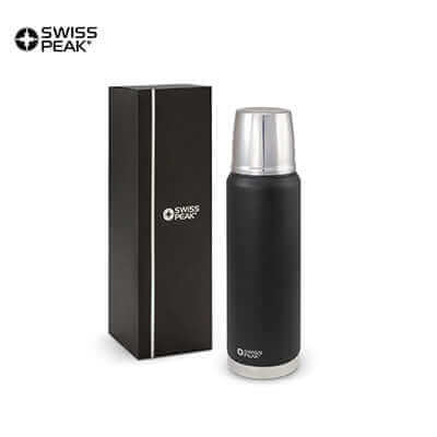 Swiss Peak Elite Copper Vacuum Flask in sleek packaging, perfect for corporate gifts in Singapore.