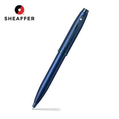 Sheaffer® Satin Blue Ballpoint Pen With PVD Blue Trim Corporate Gifts Singapore