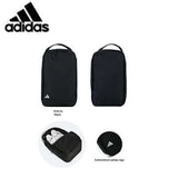 Adidas Golf Shoe bag 15.5L in black with zipper closure, featured with Adidas logo and space for golf shoes.