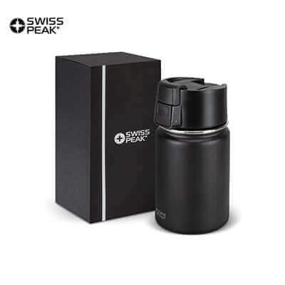 Swiss Peak Stealth Vacuum Cup in box, perfect for corporate gift Singapore.