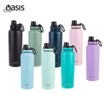 Oasis Stainless Steel Insulated Sports Water Bottle with Screw Cap 1.1L