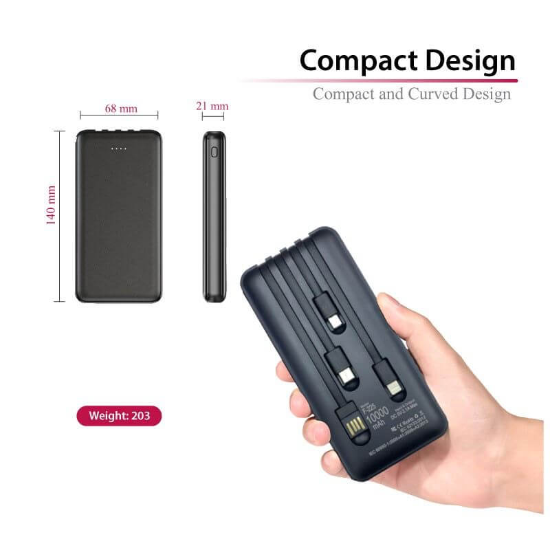 10000mAh Powerbank with 4 Built-in Cable Executive Corporate Gifts Singapore