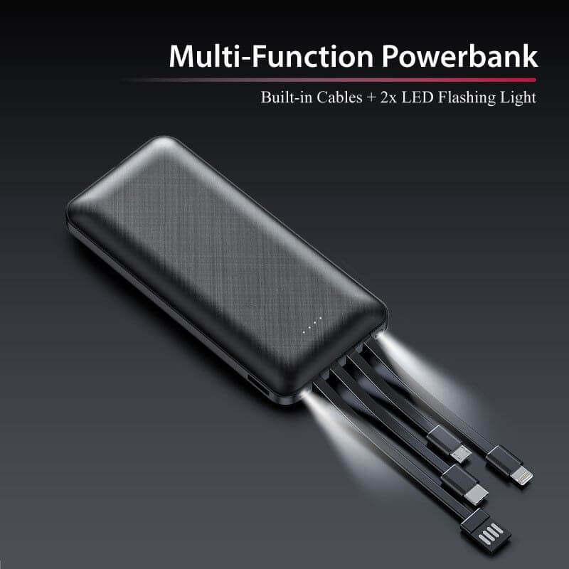 10000mAh Powerbank with 4 Built-in Cable Executive Corporate Gifts Singapore