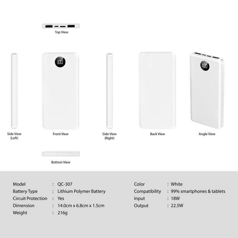 Quick Power 22.5W Super Charge 10000mAh Powerbank Executive Corporate Gifts Singapore