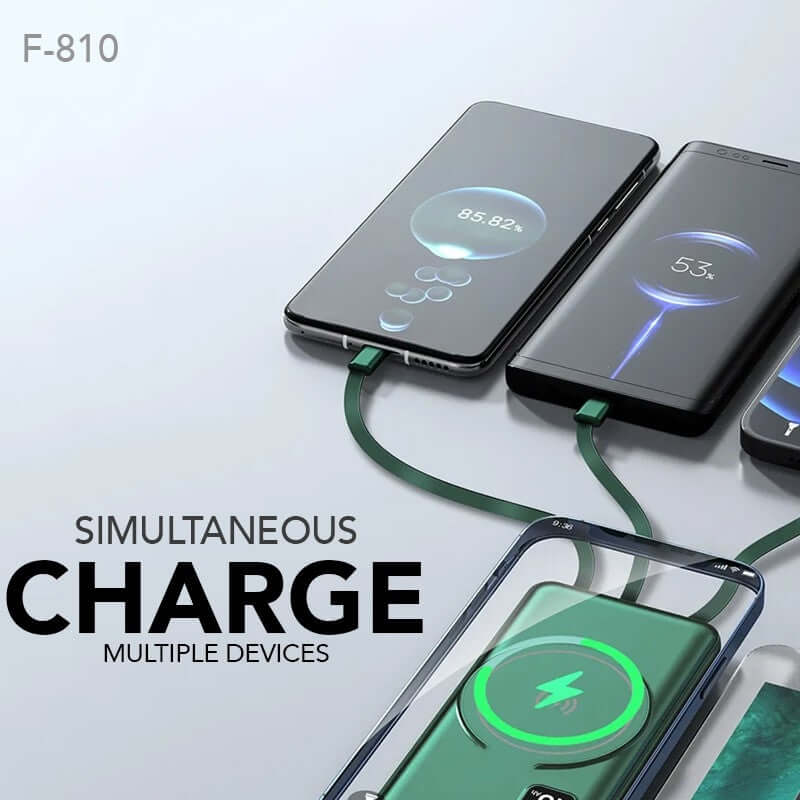 Wireless Powerbank with 4 Built-in Cables Executive Corporate Gifts Singapore