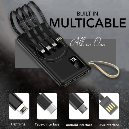 Wireless Powerbank with 4 Built-in Cables Executive Corporate Gifts Singapore