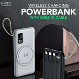 Wireless Powerbank with 4 Built-in Cables