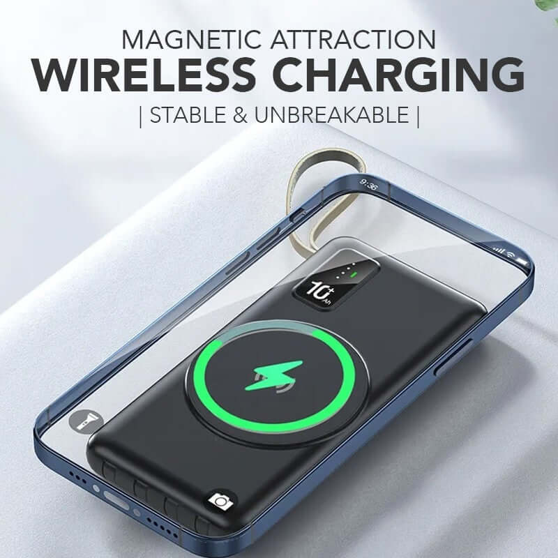 Wireless Powerbank with 4 Built-in Cables Executive Corporate Gifts Singapore
