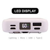 10000MAH Wireless Power Bank with Magsafe featuring LED display and multiple charging ports.