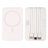10000MAH Wireless Power Bank with Magsafe in white color, featuring multiple charging ports, ideal for corporate gifts.