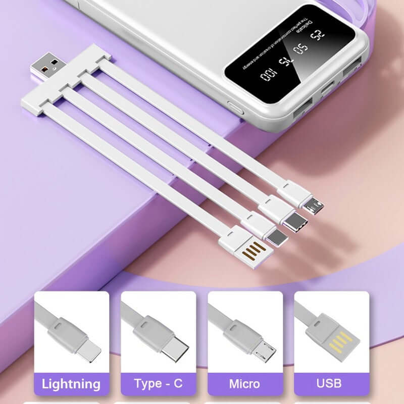 10000mAh Powerbank with 4 Detachable Built-in Cables & Mobile Stand Executive Corporate Gifts Singapore