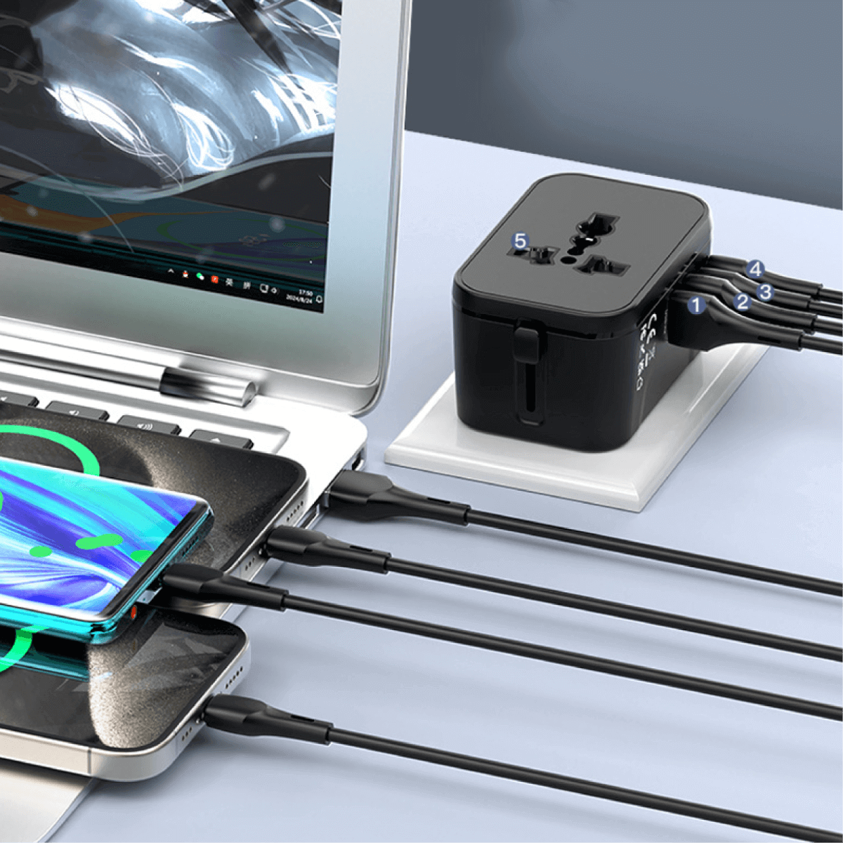 World Travel Adaptor With 3.4A Fast Charge Executive Gifts Singapore