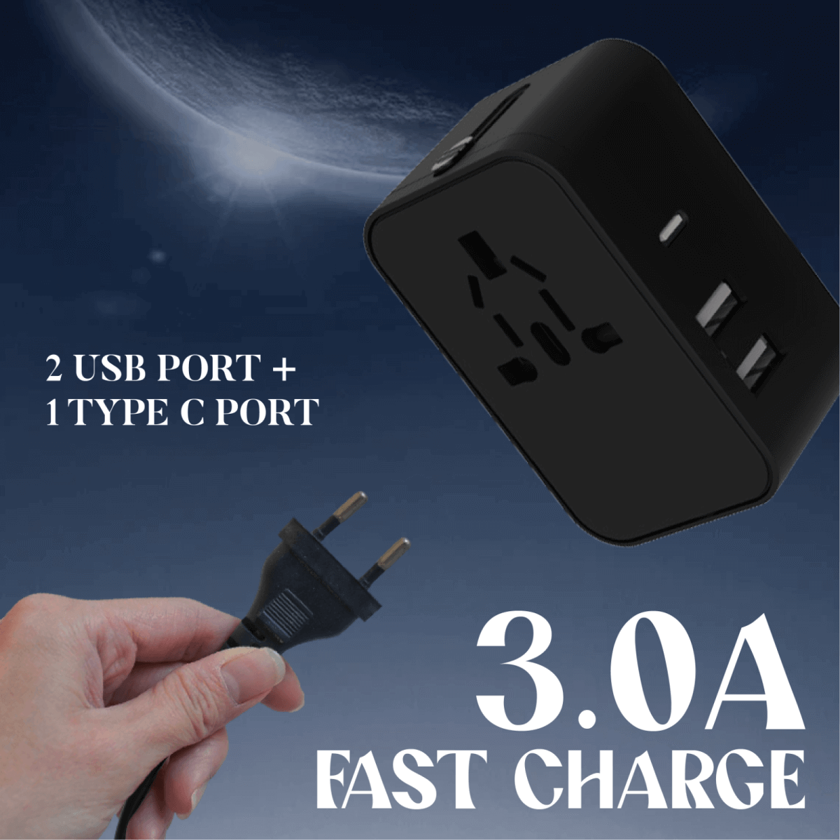 Travel Adaptor With 3.0A Fast Charge Executive Gifts Singapore
