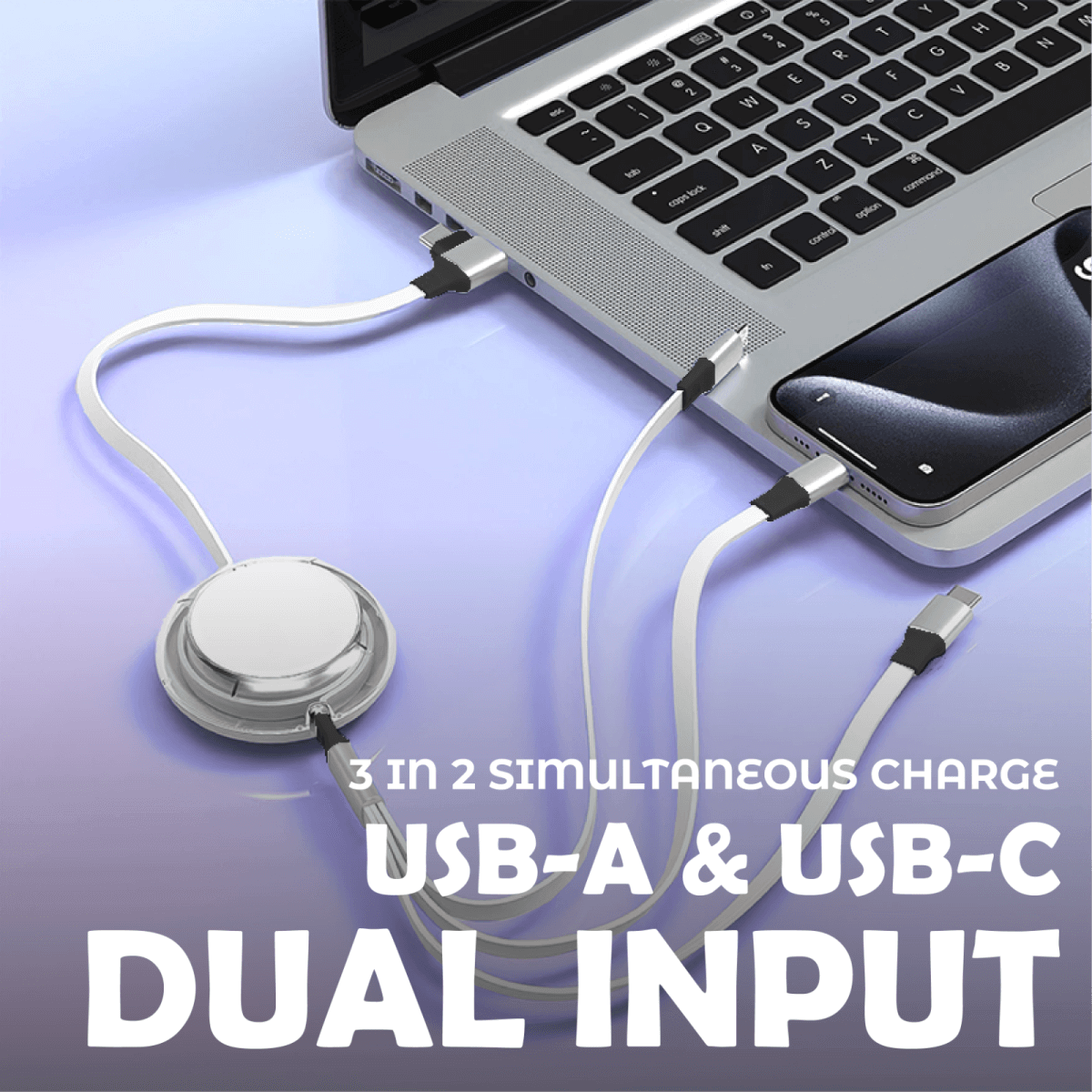 3 IN 2 Quick Charge Cable With Data Transfer Executive Gifts Singapore