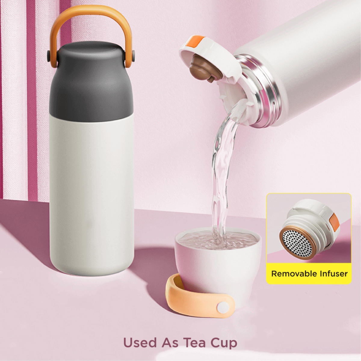Fancy 500ml Vacum Flask With Cup & Handle Corporate Gifts Singapore
