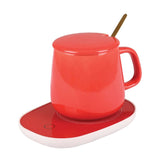 Ceramic Mug Warmer Set featuring a stylish red ceramic mug on a warming base, ideal for corporate gifts.