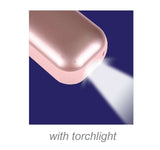 5000MAH Powerbank with CCC featuring a torchlight, compact design in pink color, ideal for portable charging.