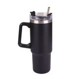900ml Thermal Flask With Straw and Handle in black, perfect for hydration and corporate gifts.