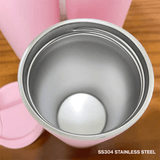 Inside view of SS304 Stainless Steel 350ml Vacuum Mug highlighting double-wall insulation.
