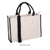 Canvas Tote Bag with Inner Compartment in cream and black, perfect for everyday use and corporate gifting.