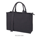 Canvas Tote Bag with Inner Compartment in black color, durable and lightweight for everyday use.