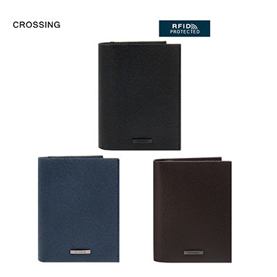 Crossing Elite Short Leather Wallet With Coin Pouch RFID Executive Gifts Singapore