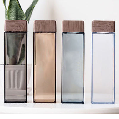 BPA Free Square Water Bottle with Bamboo Lid 500ml Executive Corporate Gifts Singapore