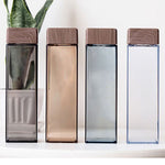 BPA Free Square Water Bottle with Bamboo Lid 500ml | AbrandZ Corporate Gifts