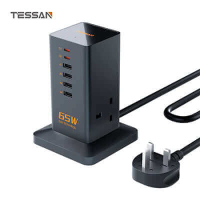 TESSAN 65W GaN Extension Tower with USB C Charging Station Corporate Gifts Singapore