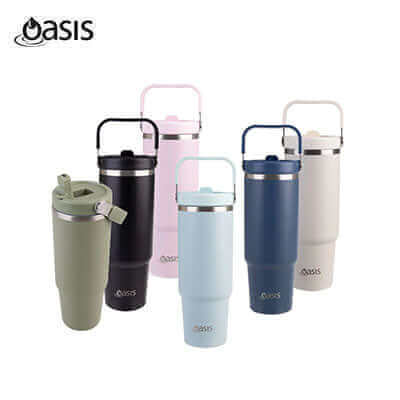 Oasis Stainless Steel Insulated Voyager Carry Tumbler With Sipper Straw 900ML Executive Corporate Gifts Singapore