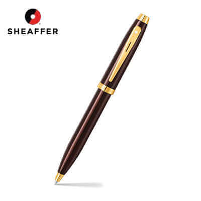 Sheaffer® Glossy Coffee Brown Ballpoint Pen With PVD Gold-Tone Trim Corporate Gifts Singapore