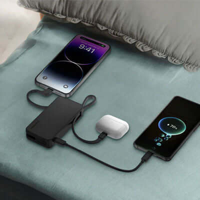 Momax 1-Power Vital+ Power Bank 10000mAh With Built-In USB-C and Lightning Cable Executive Corporate Gifts Singapore