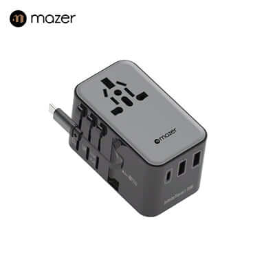 Mazer Infinite PD70W Gan Universal Travel Charger With Built-in USB C Cable Executive Corporate Gifts Singapore