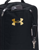Under Armour Contain Shoe Bag Black with Gold featuring phone pocket and clip for keys.