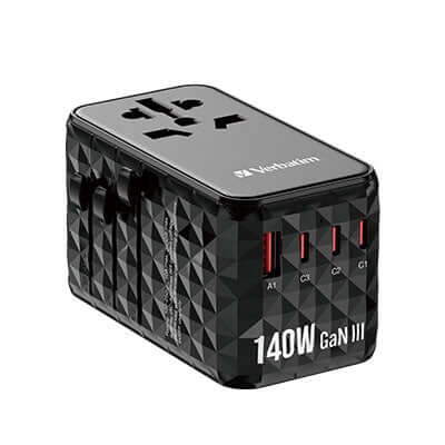 Verbatim 32125 GaN III Universal Travel Adapter 140W Executive Gifts Singapore