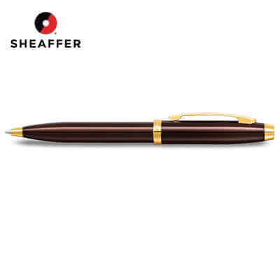 Sheaffer® Glossy Coffee Brown Ballpoint Pen With PVD Gold-Tone Trim Corporate Gifts Singapore
