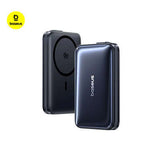 Baseus PicoGo AM61 Qi2.2 Magnetic Power Bank 10000mAh 45W in sleek black design, featuring wireless and wired charging.