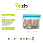 Rezip Stand-Up 1-cup | 8-ounce Leakproof Reusable Storage Bag 5-pack