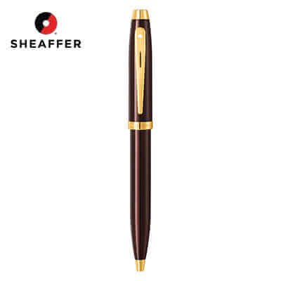 Sheaffer® Glossy Coffee Brown Ballpoint Pen With PVD Gold-Tone Trim Corporate Gifts Singapore