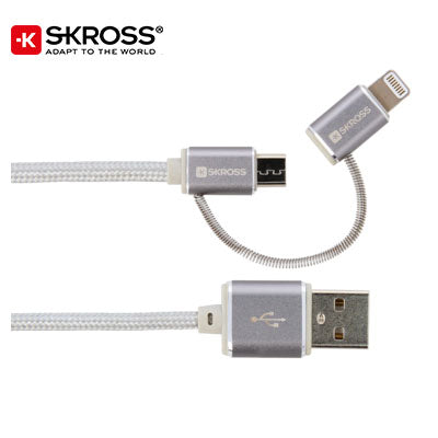 SKROSS 2in1 Charge'n Sync Cable – Steel Line Executive Corporate Gifts Singapore