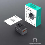 AUKEY PA-TA13 Globe Reel 45W GaN Universal Travel Adapter with Retractable Cable and packaging image.