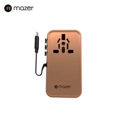 Mazer PD100W GaN Universal Travel Charger With Built-in USB C Cable Executive Corporate Gifts Singapore