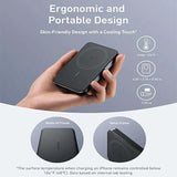 Anker MagGo Ultra-Slim 10000mAh Qi2 Certified 15W Power Bank A1664 with ergonomic and portable design.