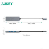 Aukey CB-C62 USB C to 4 Port USB 3.1 Aluminium Hub