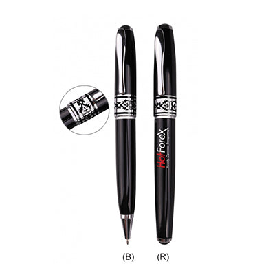 Black Metal Pen with Pattern