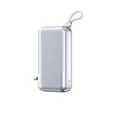 Remax CP-15 Powerbank with Wall Plug 20000mAh in sleek Starlight Silver finish with portable handle.
